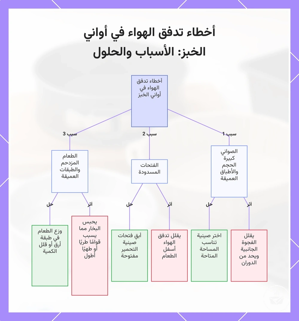 أخطاء تدفق الهواء في أواني الخبز: الأسباب والحلول
