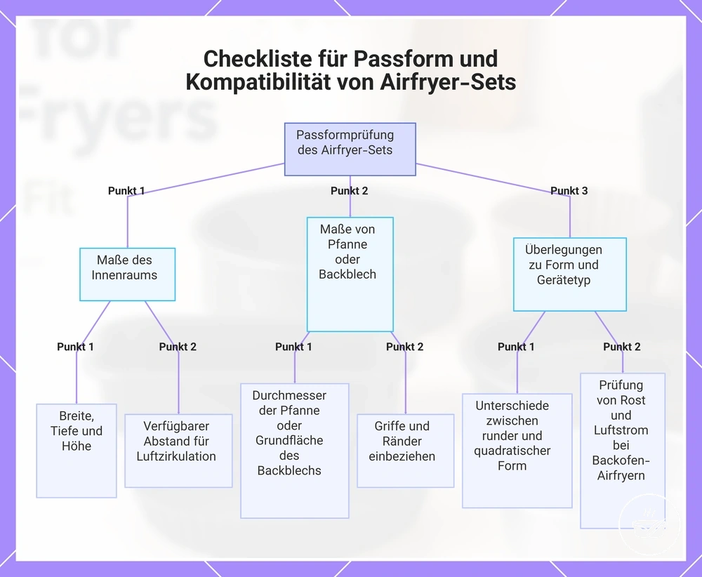 Checkliste für Passform und Kompatibilität von Airfryer-Sets