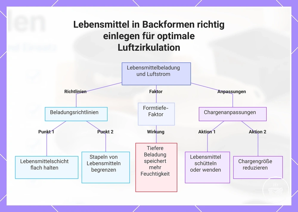 Lebensmittel in Backformen richtig einlegen für optimale Luftzirkulation