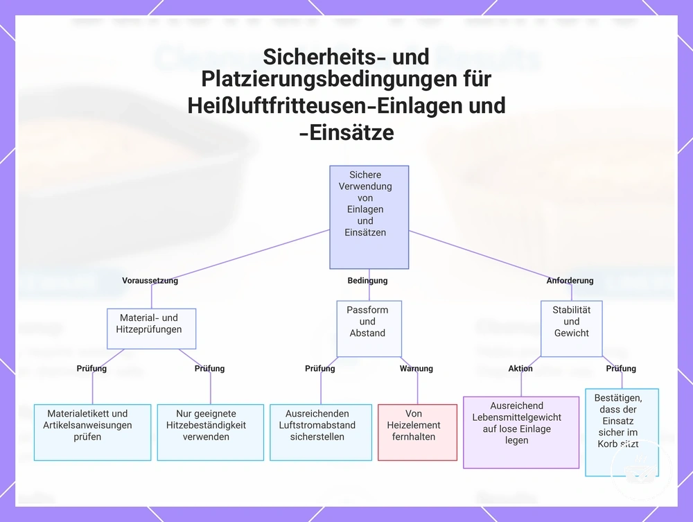 Sicherheits- und Platzierungsbedingungen für Heißluftfritteusen-Einlagen und -Einsätze