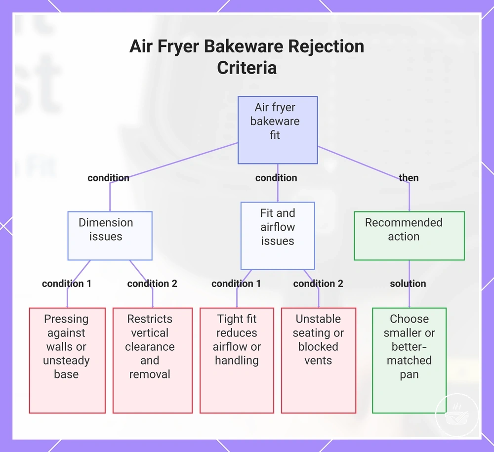 Air Fryer Bakeware Rejection Criteria