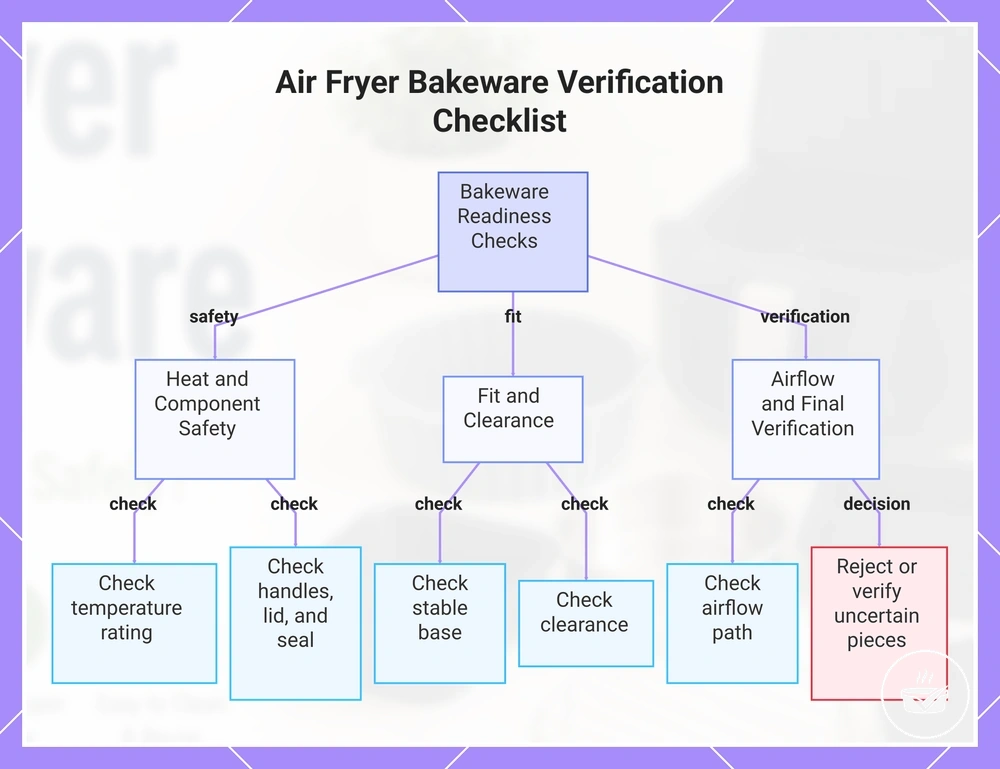 Air Fryer Bakeware Verification Checklist