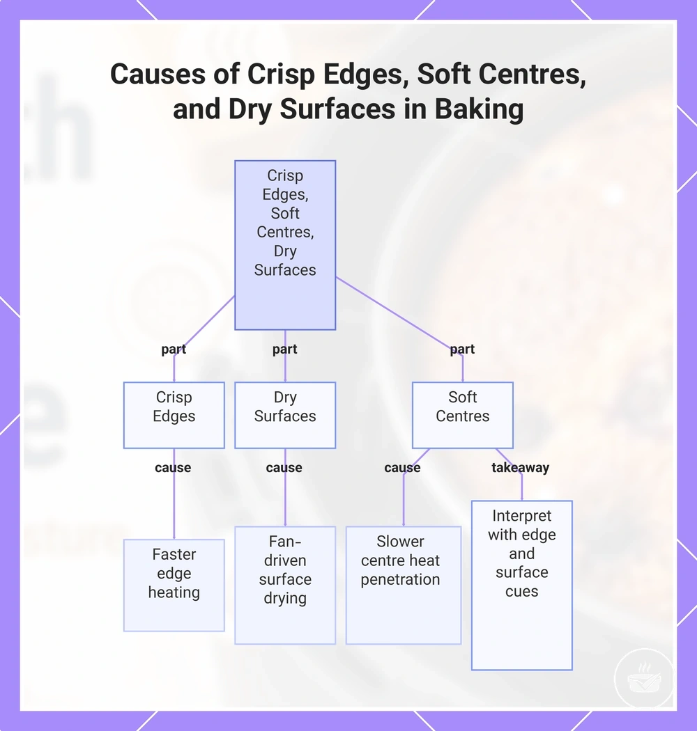 Causes of Crisp Edges, Soft Centres, and Dry Surfaces in Baking