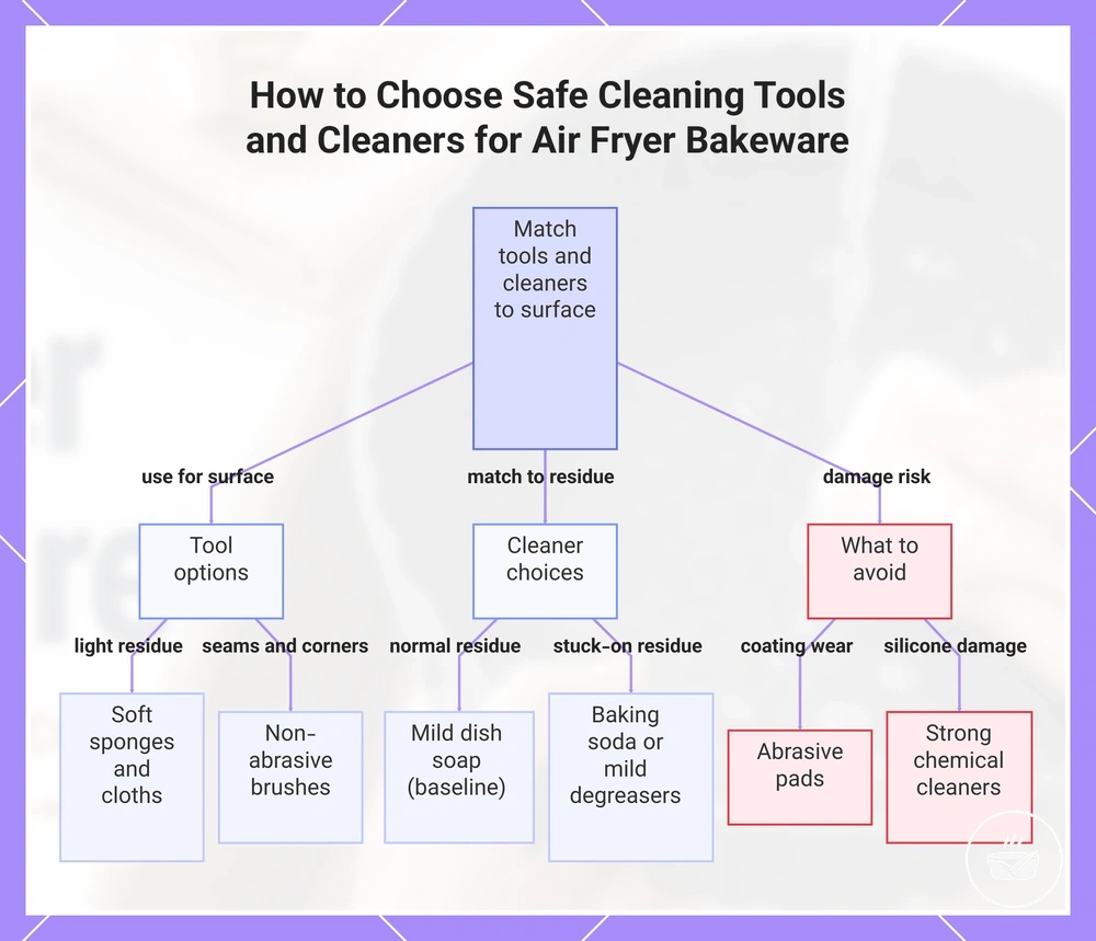 How to Choose Safe Cleaning Tools and Cleaners for Air Fryer Bakeware