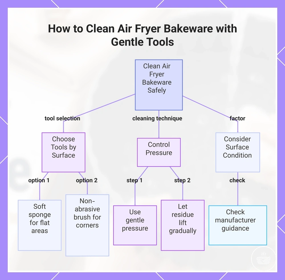 How to Clean Air Fryer Bakeware with Gentle Tools