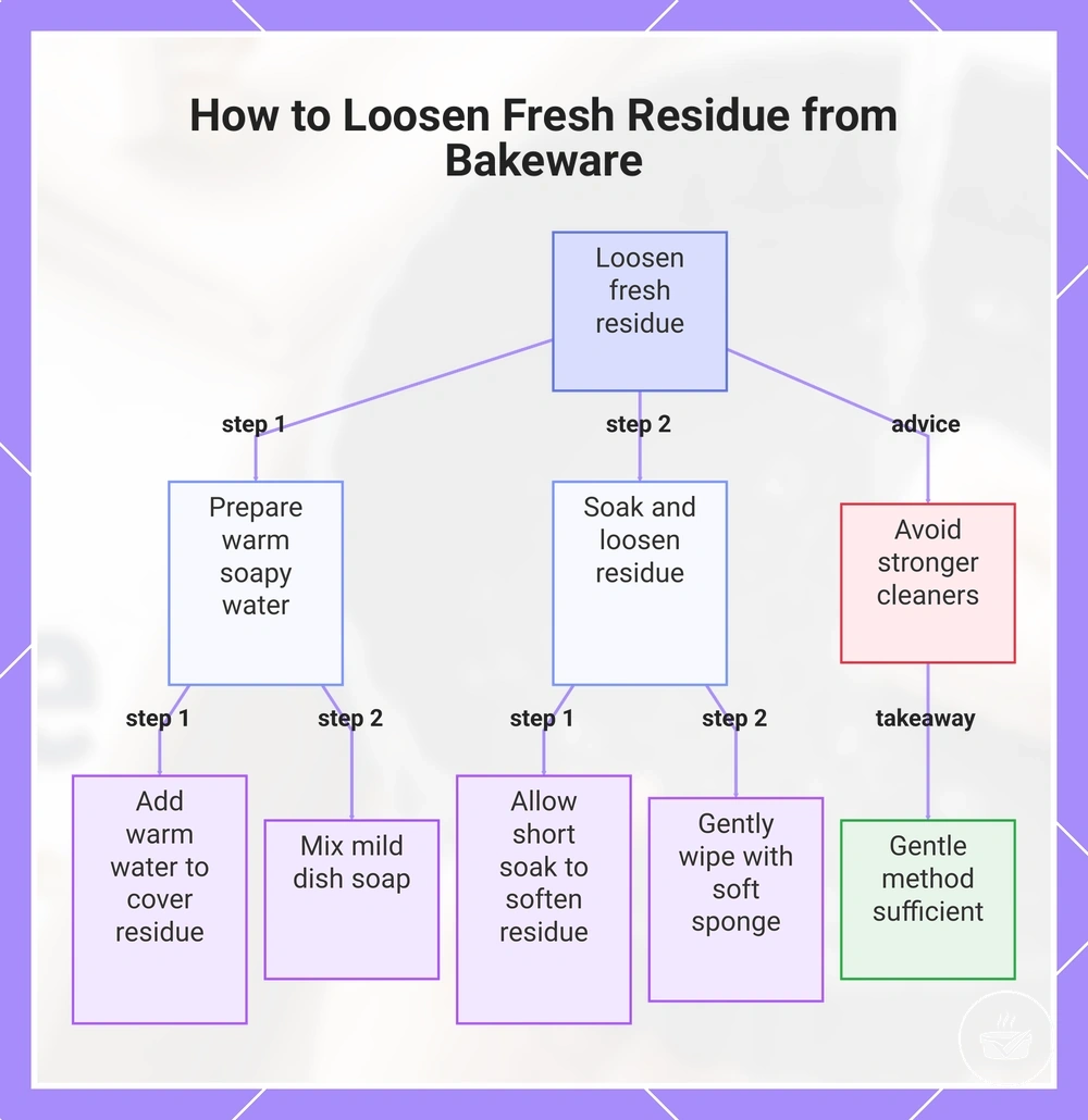 How to Loosen Fresh Residue from Bakeware