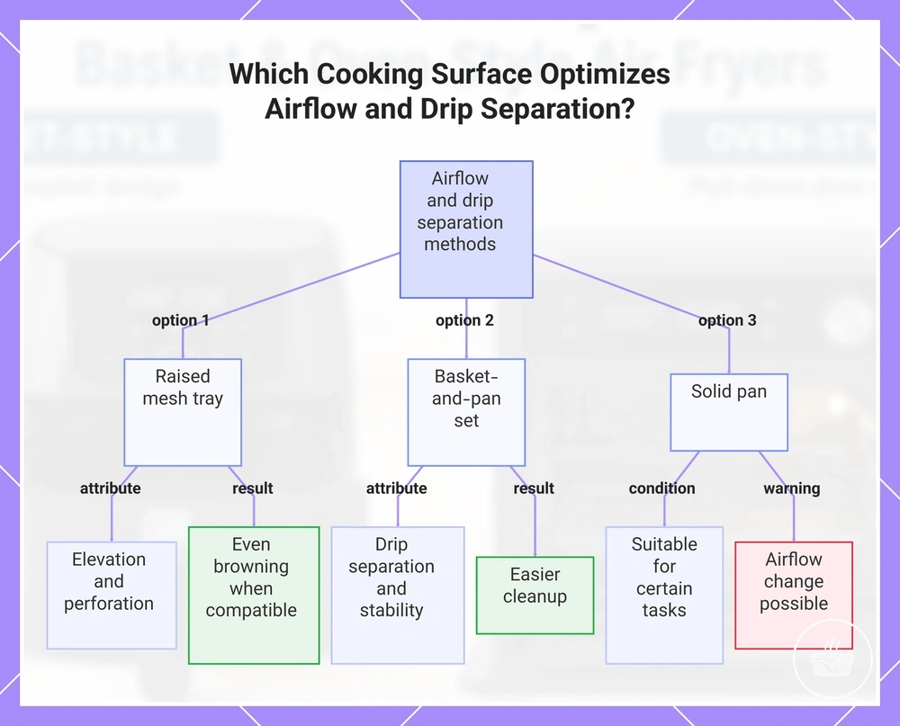Which Cooking Surface Optimizes Airflow and Drip Separation?
