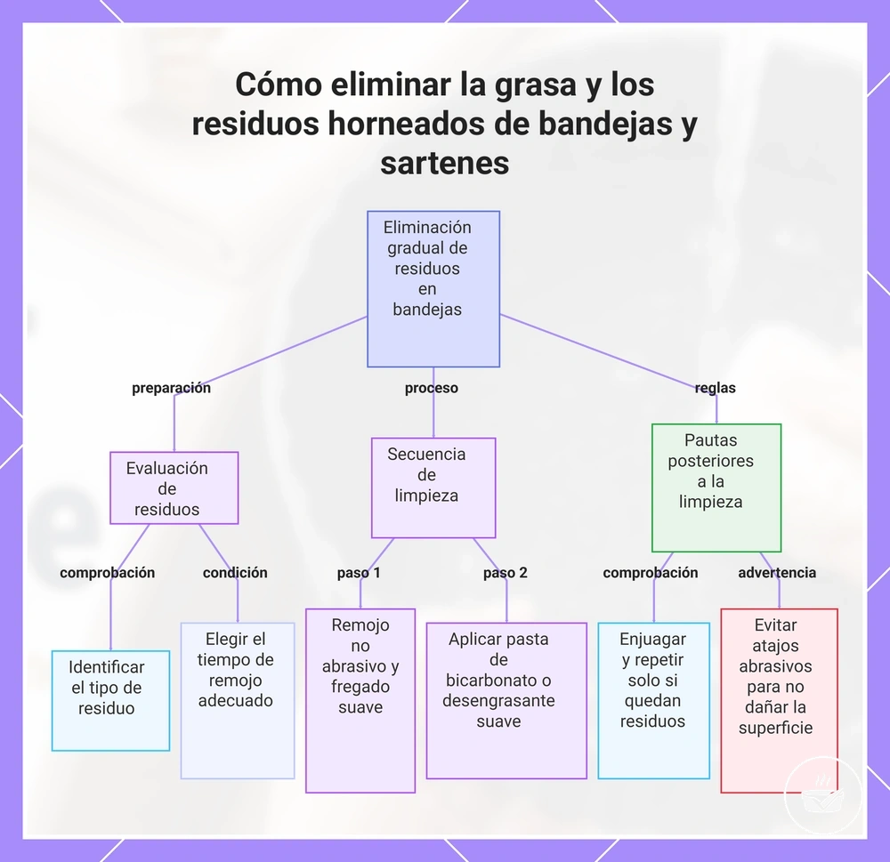 Cómo eliminar la grasa y los residuos horneados de bandejas y sartenes