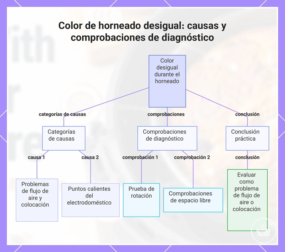 Color de horneado desigual: causas y comprobaciones de diagnóstico