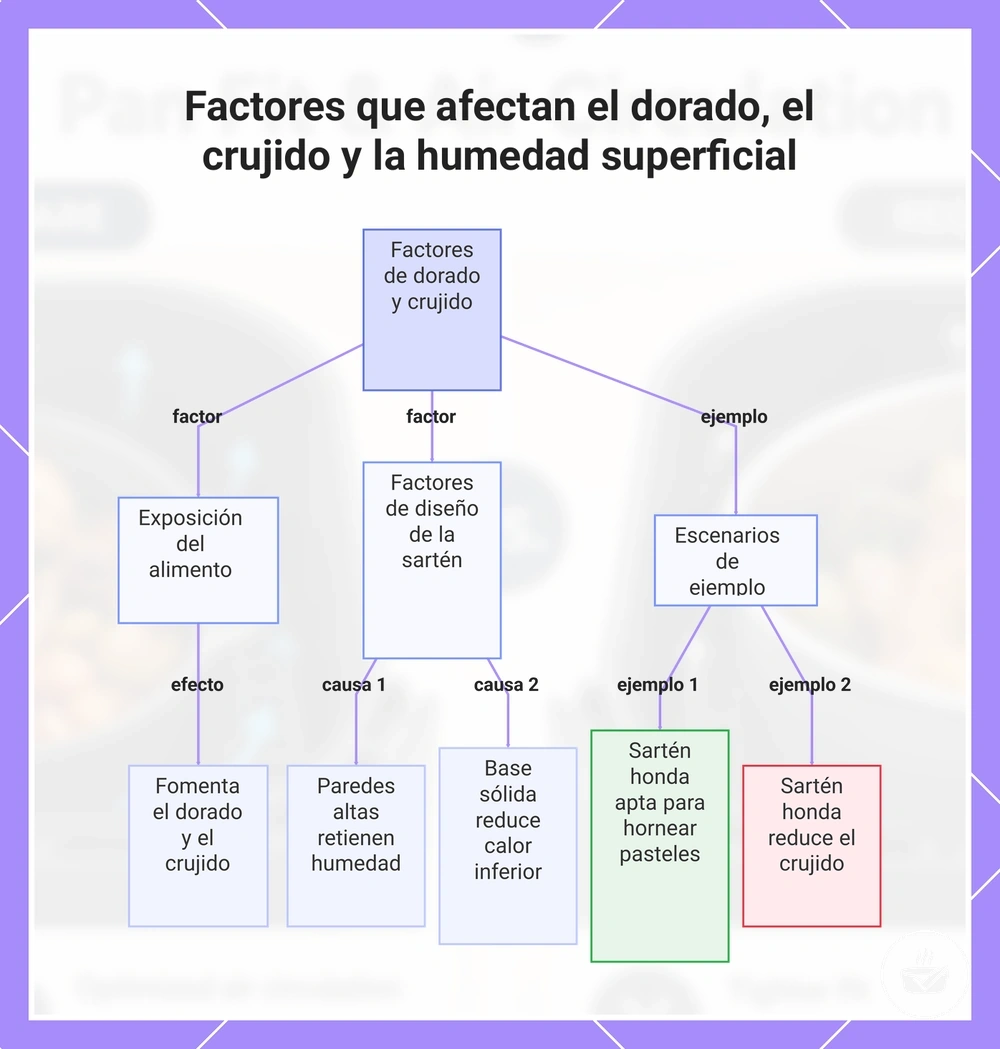 Factores que afectan el dorado, el crujido y la humedad superficial