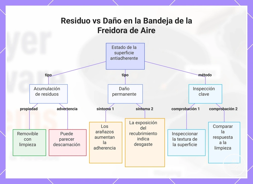 Residuo vs Daño en la Bandeja de la Freidora de Aire