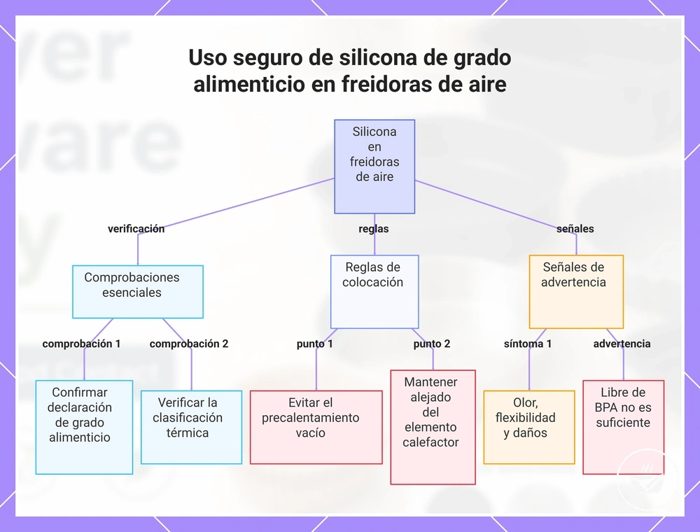Uso seguro de silicona de grado alimenticio en freidoras de aire