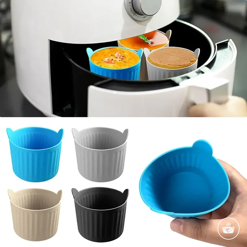 Ramequins en silicone pour air fryer, œufs, petites cuissons et portions individuelles.