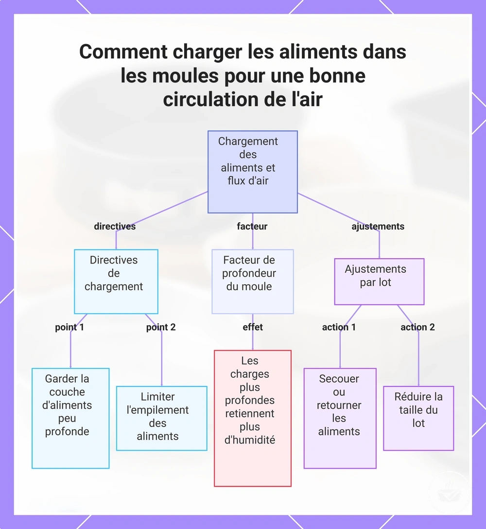 Comment charger les aliments dans les moules pour une bonne circulation de l'air