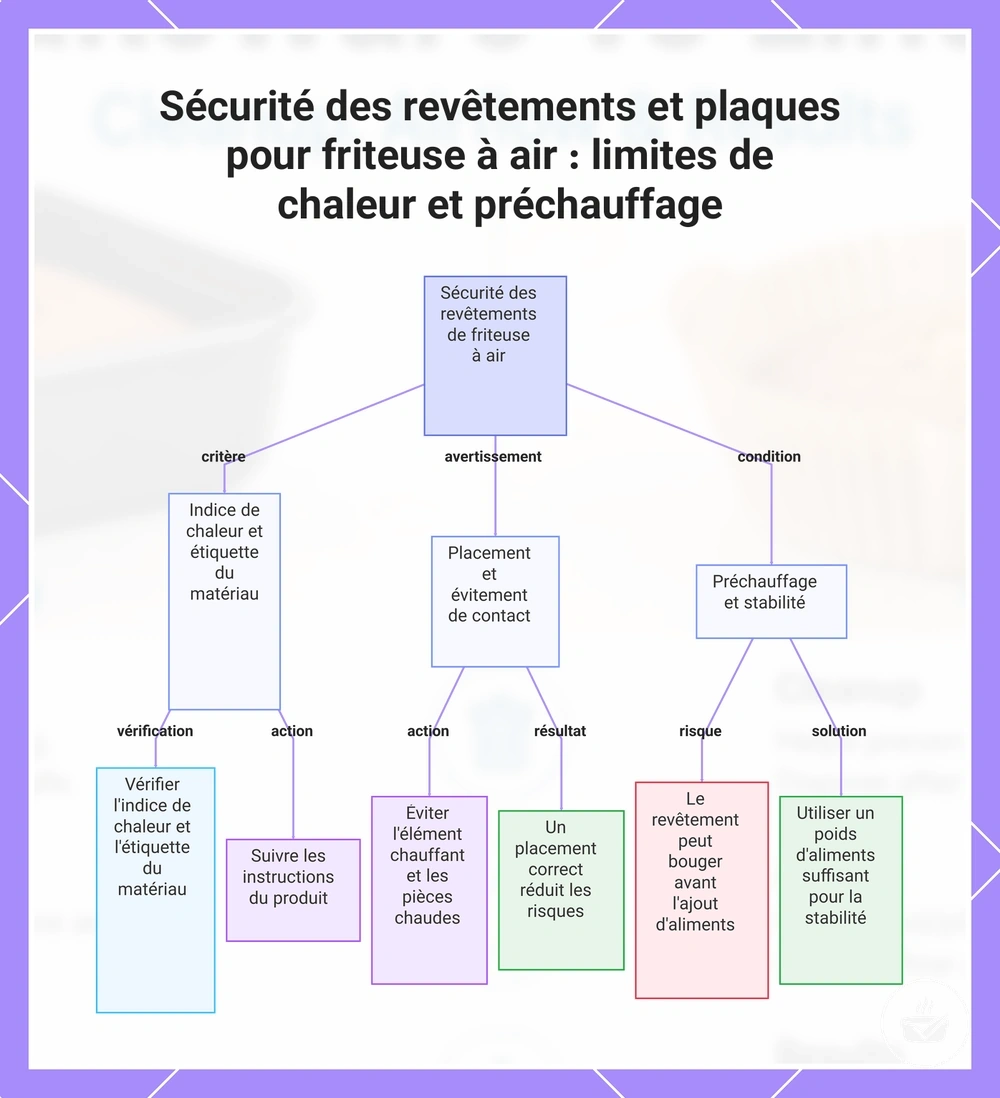 Sécurité des revêtements et plaques pour friteuse à air : limites de chaleur et préchauffage