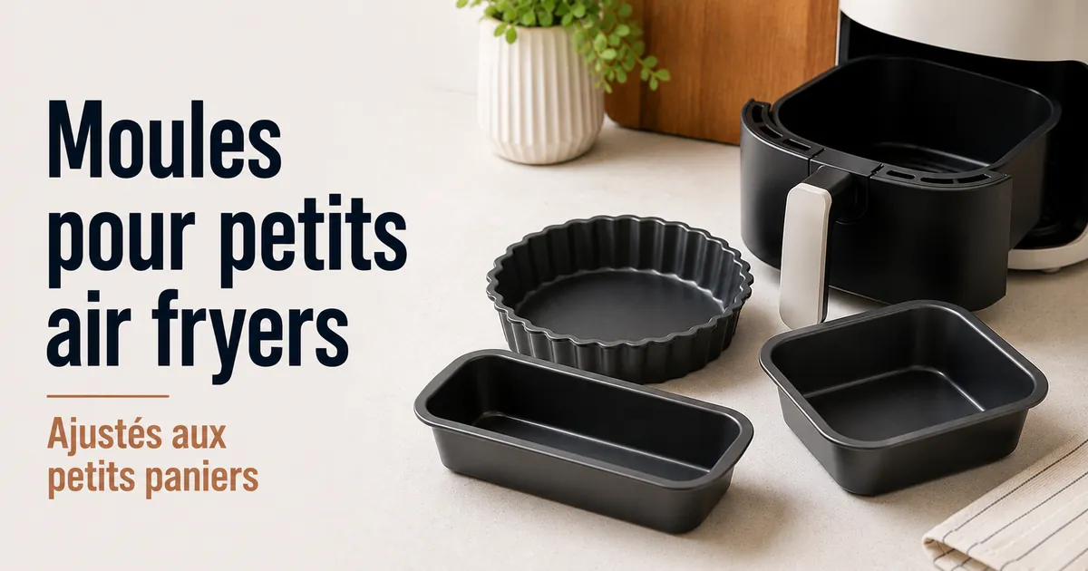 Moules compacts adaptés aux petits paniers d’air fryer.