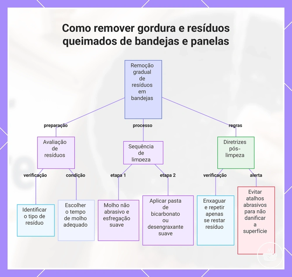 Como remover gordura e resíduos queimados de bandejas e panelas