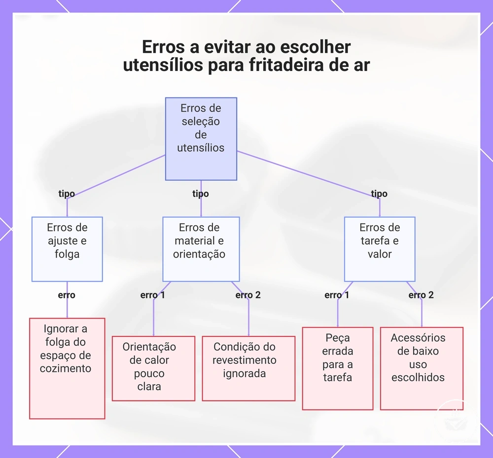 Erros a evitar ao escolher utensílios para fritadeira de ar
