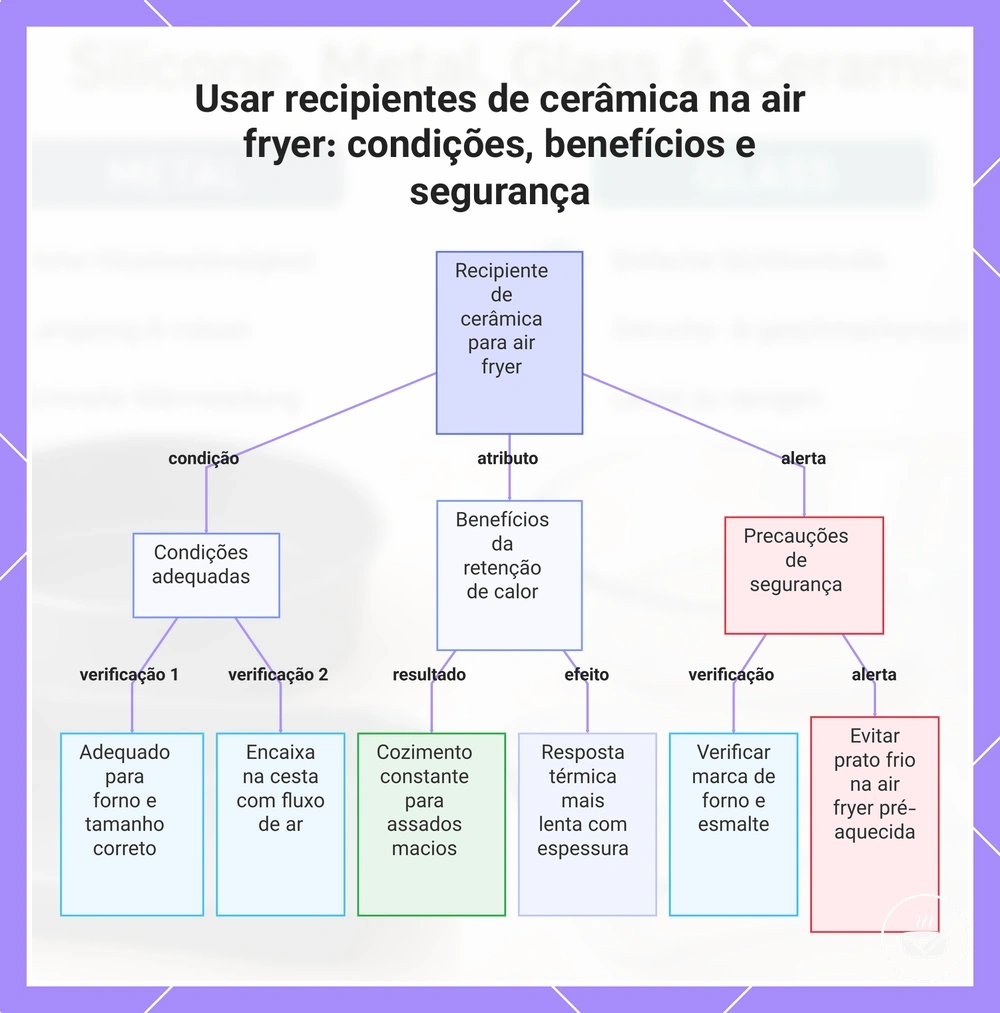 Usar recipientes de cerâmica na air fryer: condições, benefícios e segurança