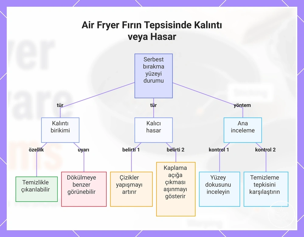 Air Fryer Fırın Tepsisinde Kalıntı veya Hasar