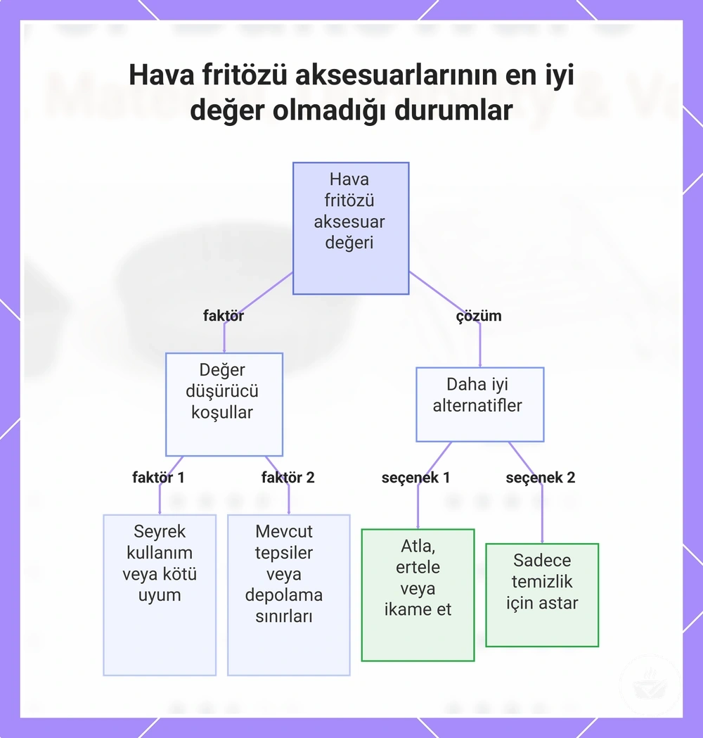 Hava fritözü aksesuarlarının en iyi değer olmadığı durumlar