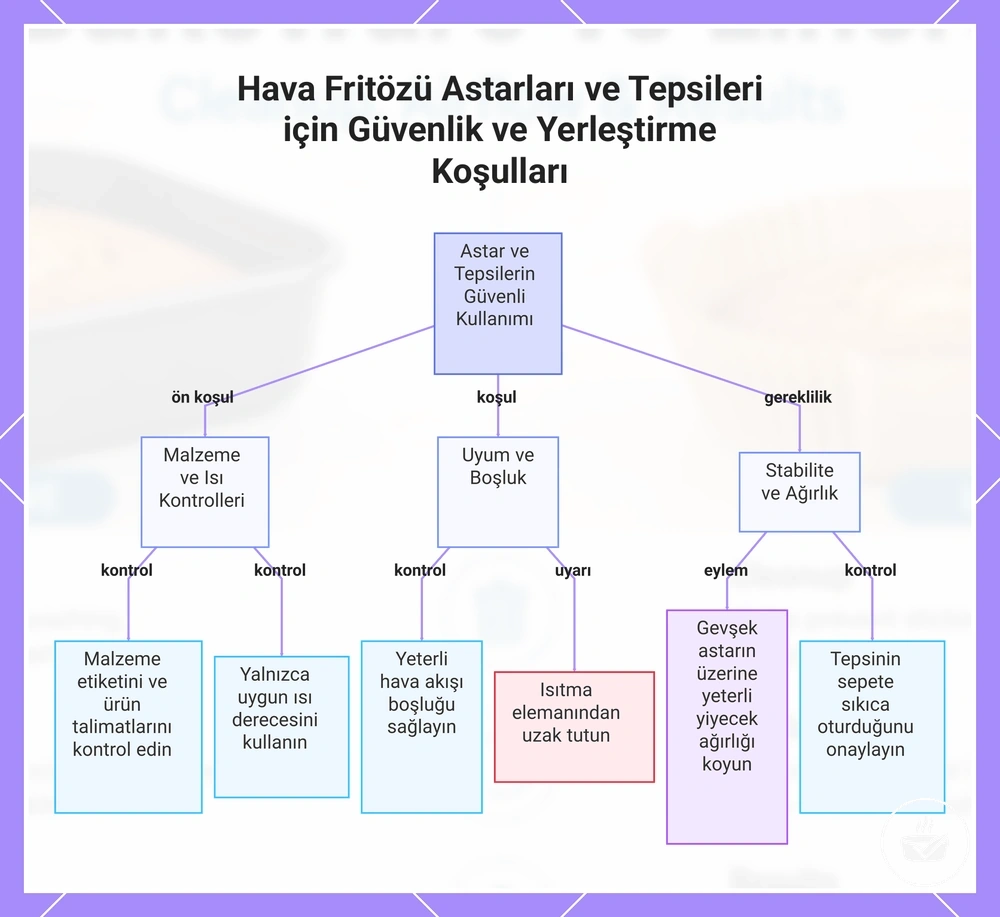 Hava Fritözü Astarları ve Tepsileri için Güvenlik ve Yerleştirme Koşulları