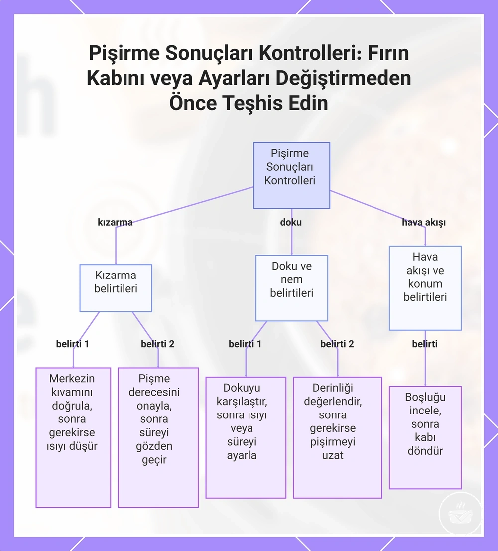 Pişirme Sonuçları Kontrolleri: Fırın Kabını veya Ayarları Değiştirmeden Önce Teşhis Edin