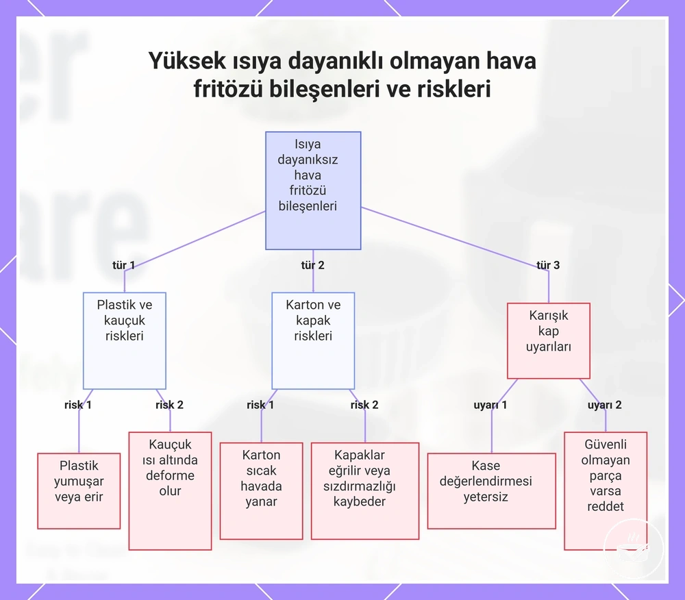 Yüksek ısıya dayanıklı olmayan hava fritözü bileşenleri ve riskleri