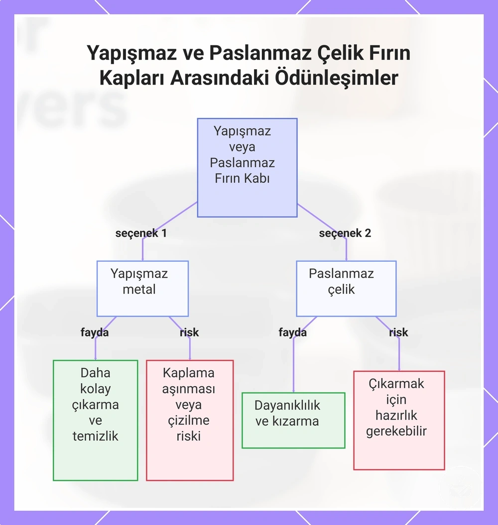 Yapışmaz ve Paslanmaz Çelik Fırın Kapları Arasındaki Ödünleşimler